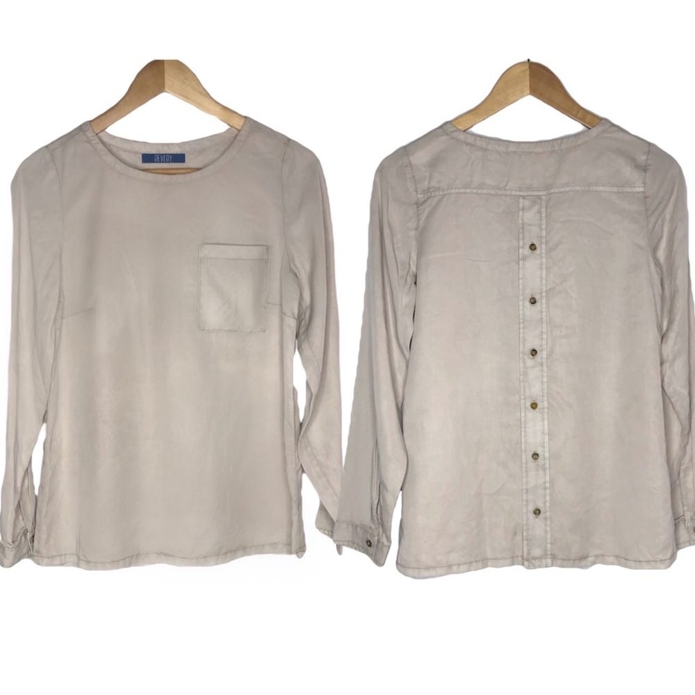 Revery Button Up Back Long Sleeve Top